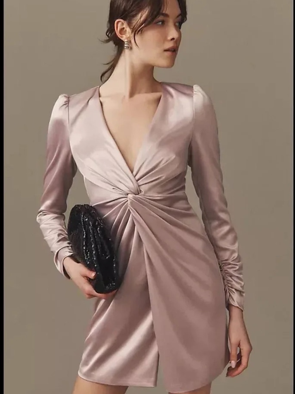 ANTHRO | BHLDN Sabrina Stretch Satin Mini Dress